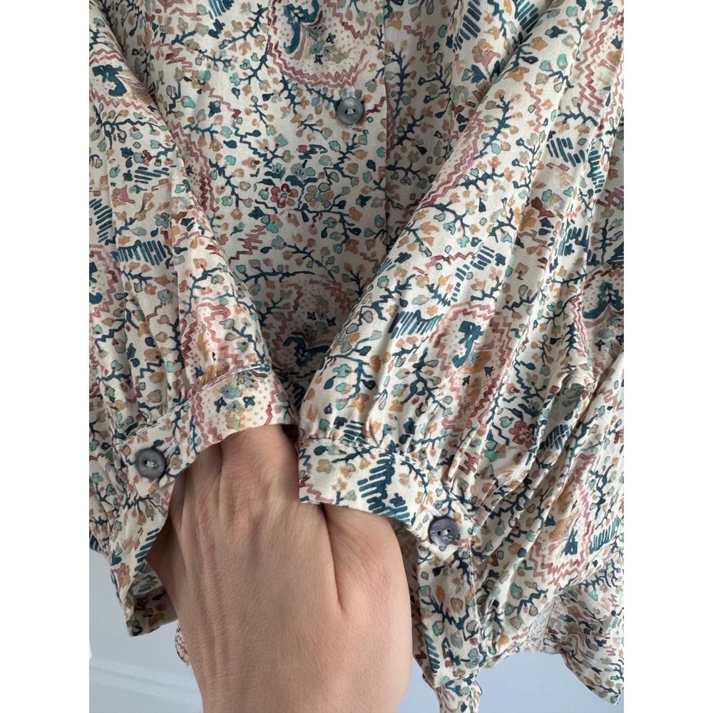 Indi & Cold San Sebastian Floral Paisley Lace Trim Blouse Womens M - Picture 4 of 9